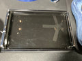 Smoke black tray w silver handles