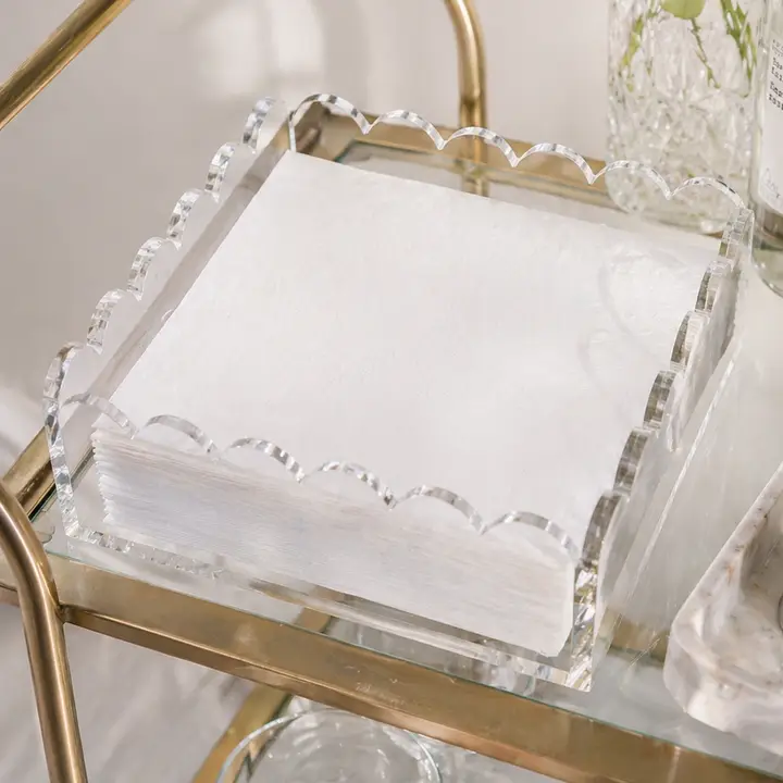 Cocktail Napkin Holder, Scalloped
