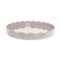 20X20 Large Round Cappuccino Lacquer Scalloped Tray