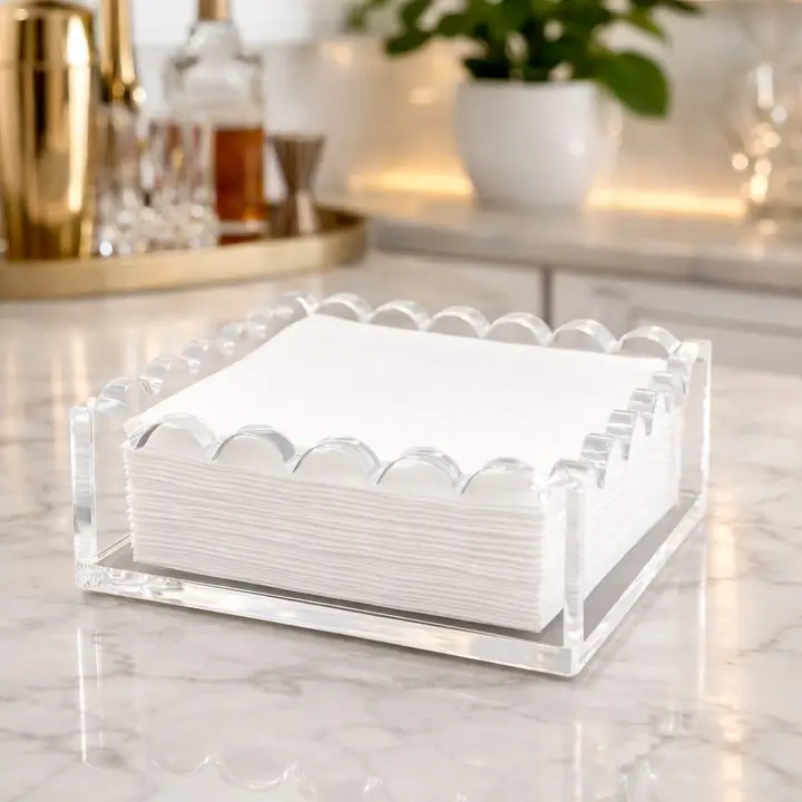 Cocktail Napkin Holder, Scalloped
