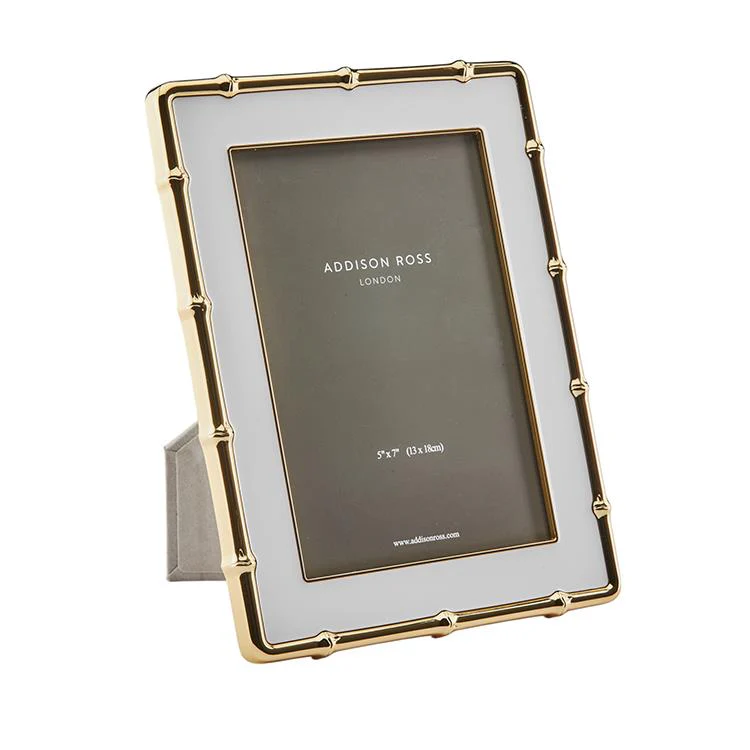 5x7 White & Gold Bamboo Frame