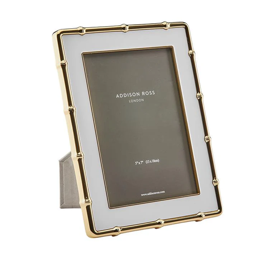 5x7 White & Gold Bamboo Frame