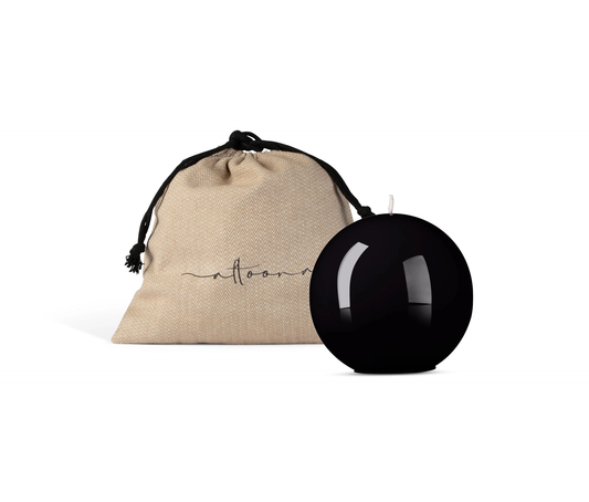 6” Ball Candle Black