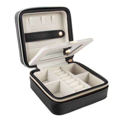 Leah travel jewelry case light grey