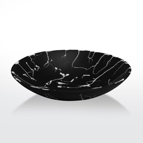 Everyday Large Bowl -Solid Blk w/White Splatter