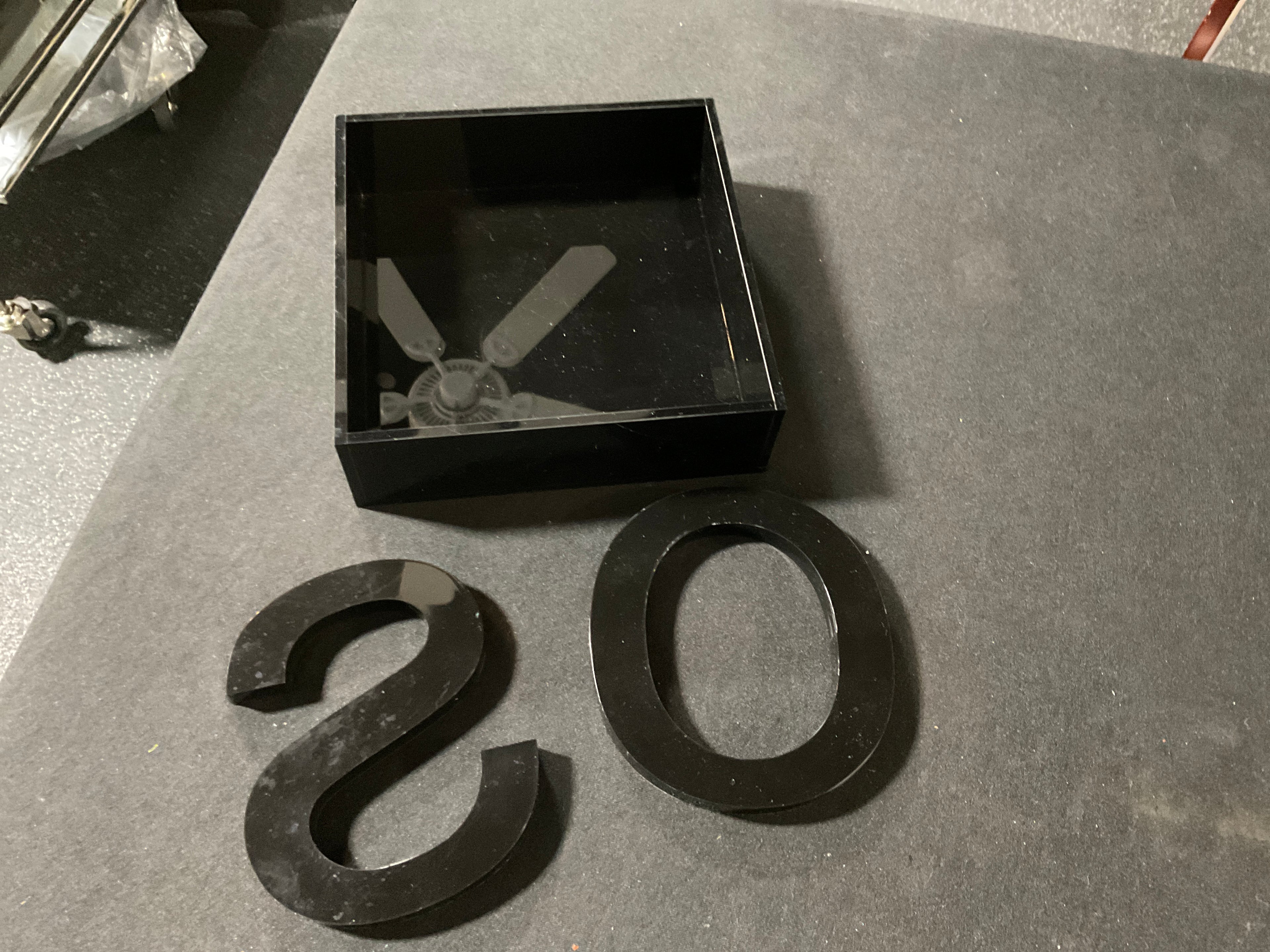 Black Cocktail Napkin Holder with Initial