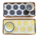 Acacia tray and bowl yellow