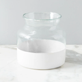 White Colorblock Mason Jar-Small