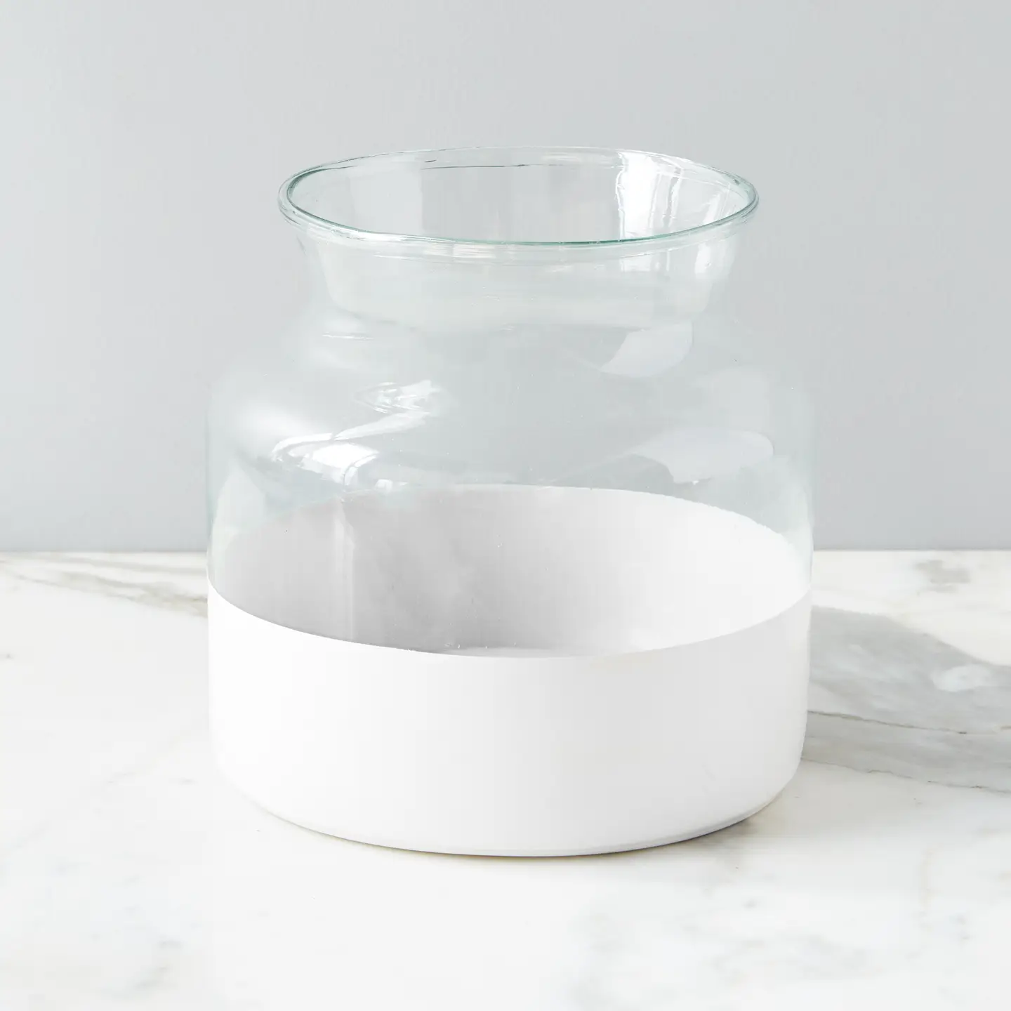 White Colorblock Mason Jar-Small