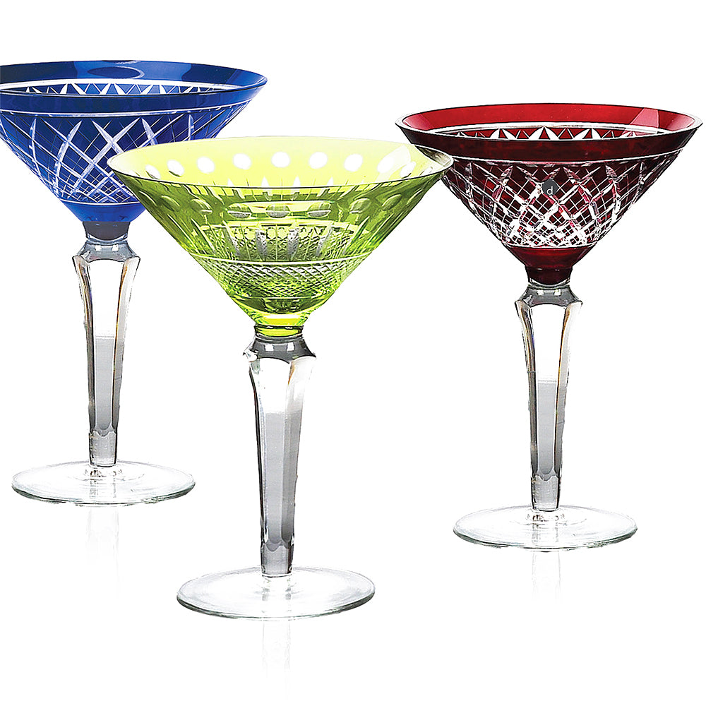Glam Martini Glasses-Cobalt