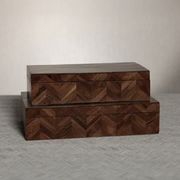 Lg Chevron Wood Box - Large