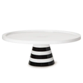 Black and White Stripe Pedestal cake stand