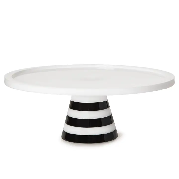 Black and White Stripe Pedestal cake stand