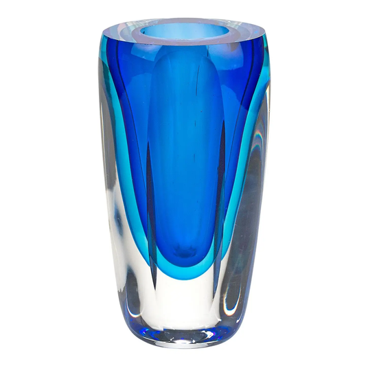 Azure Murano Style 6” Glass Vase