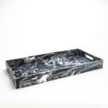Black Swirl Rectangle Handle Tray 13x28