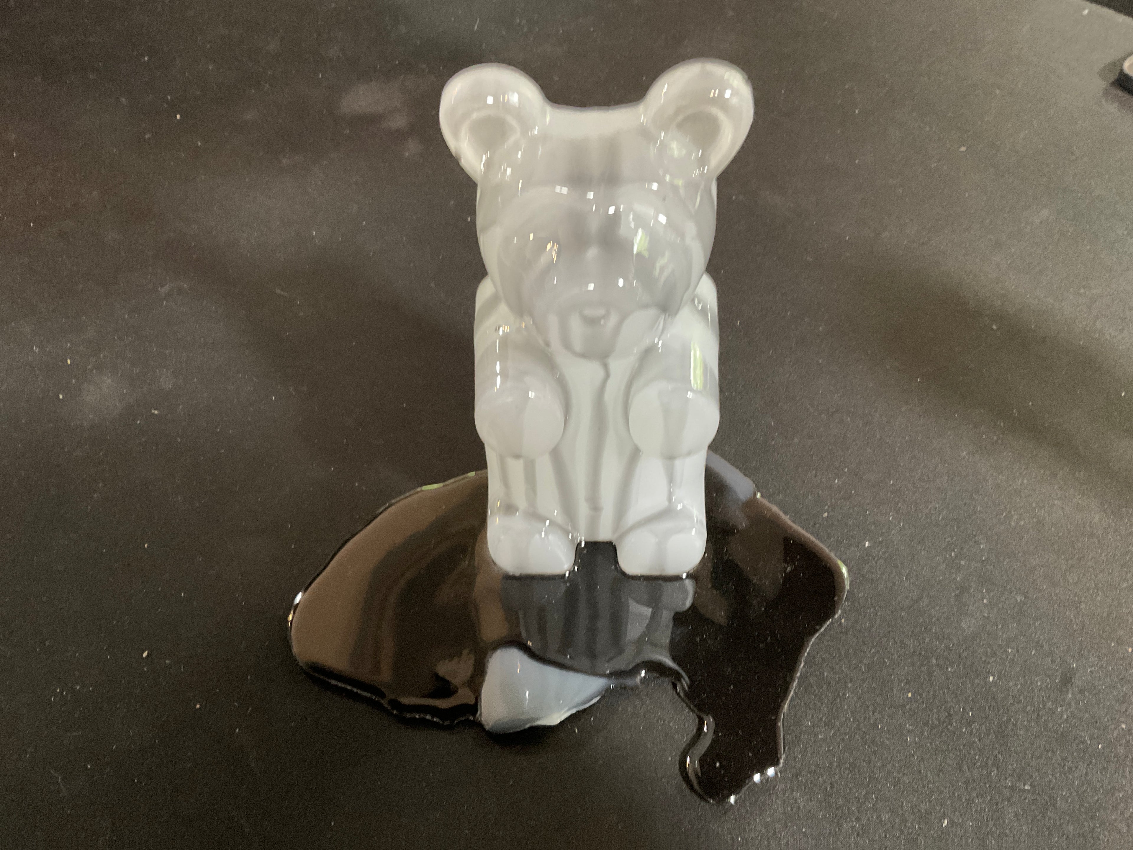 Drip White Bear with Black Base