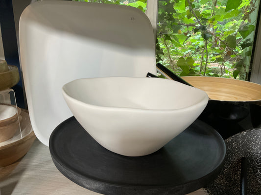White Resin Tapered Bowl-Small
