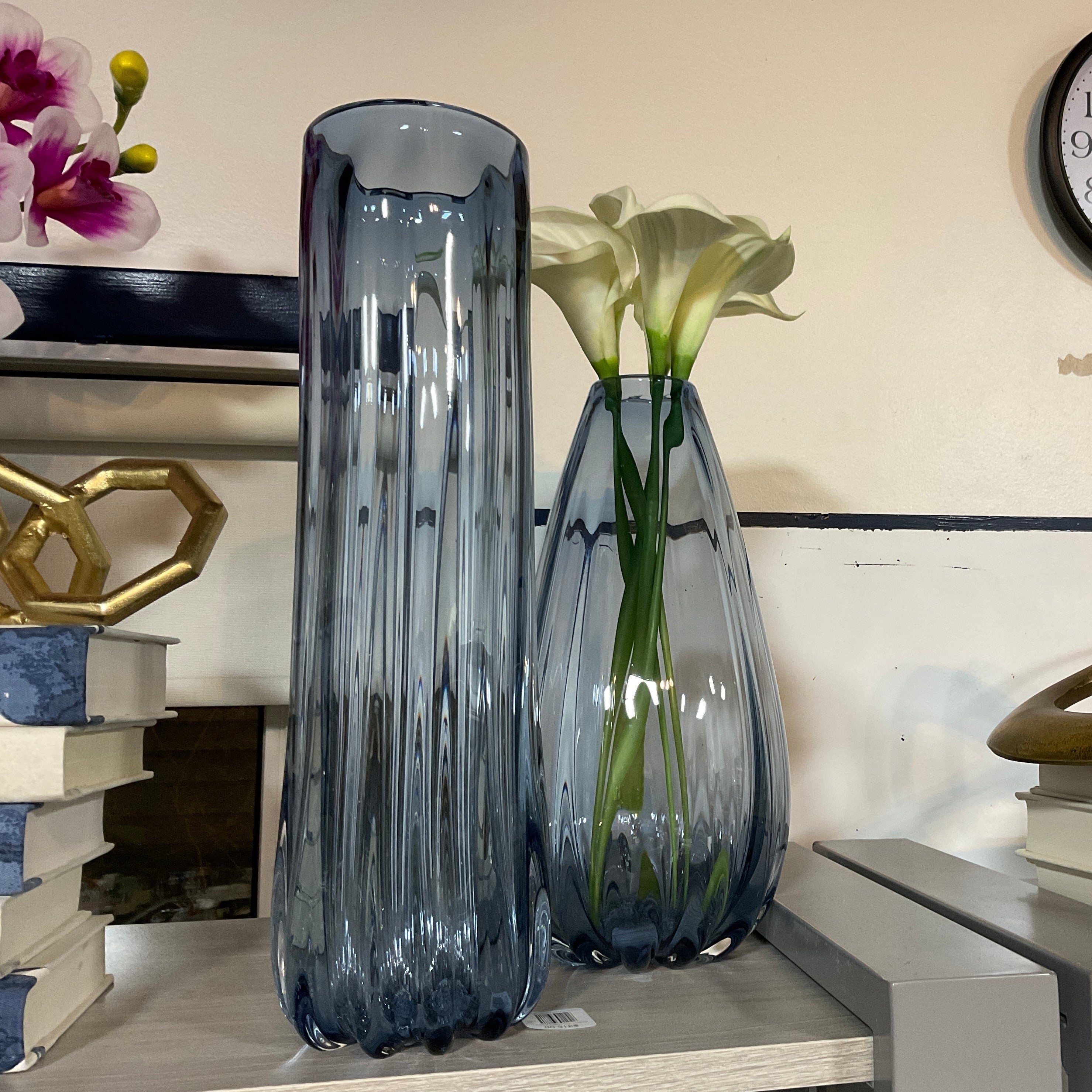 Illusion Vase Tall-Steel Blue