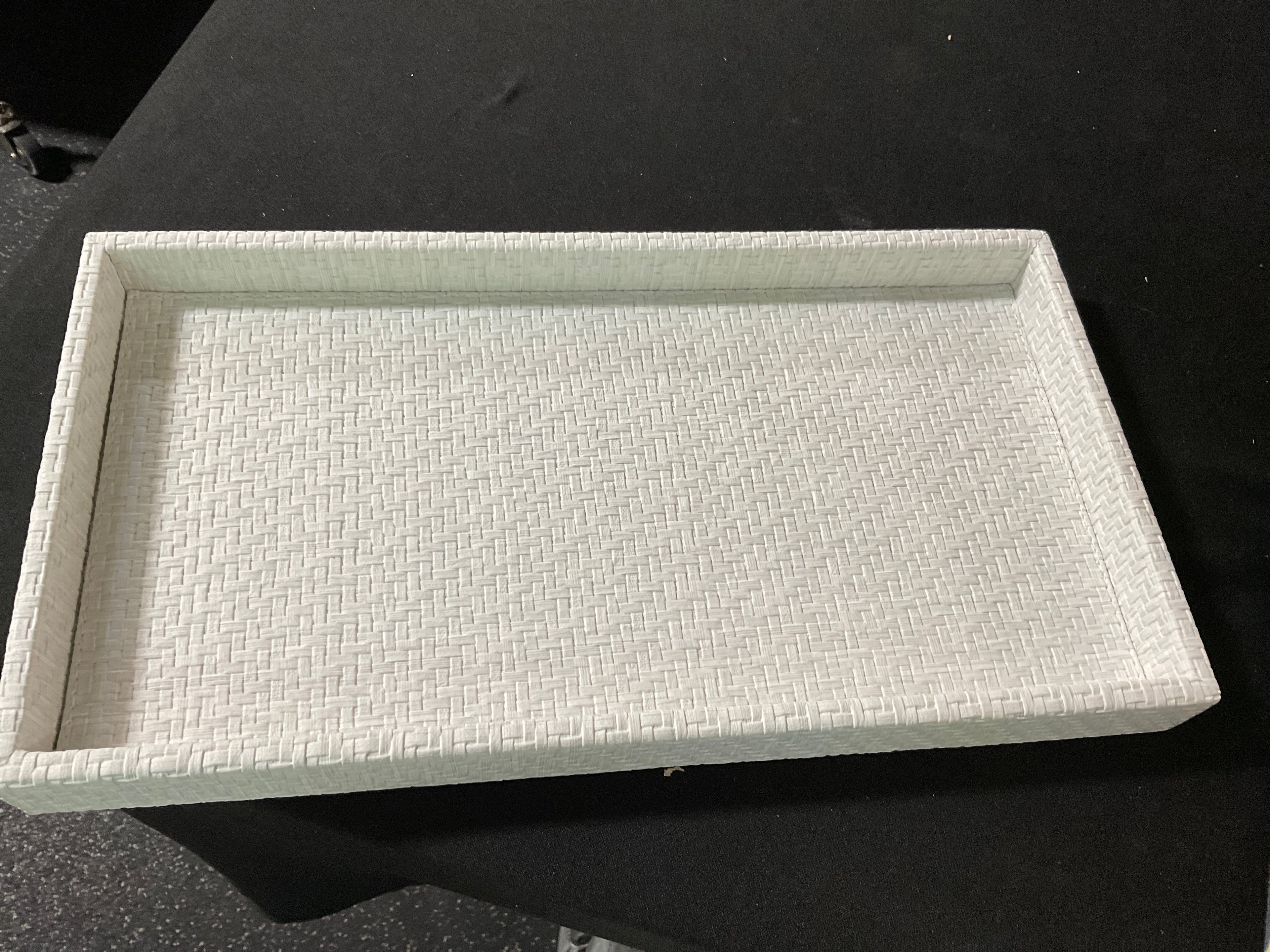 Wicker White Vanity Tray