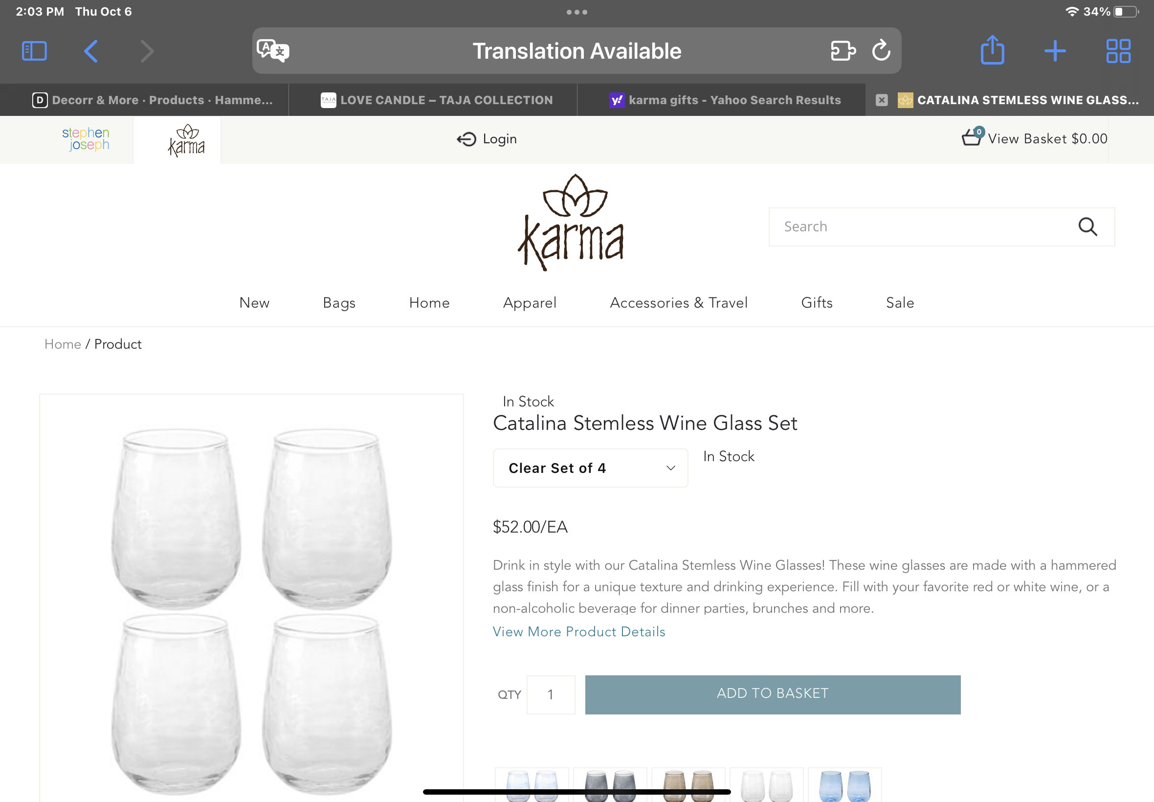 Hammered Stemless Wine-Clear