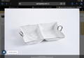 2 Section Rectangular Server White/Silver