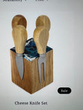 CHEESE KNIFE SET MAPLE/GOLD