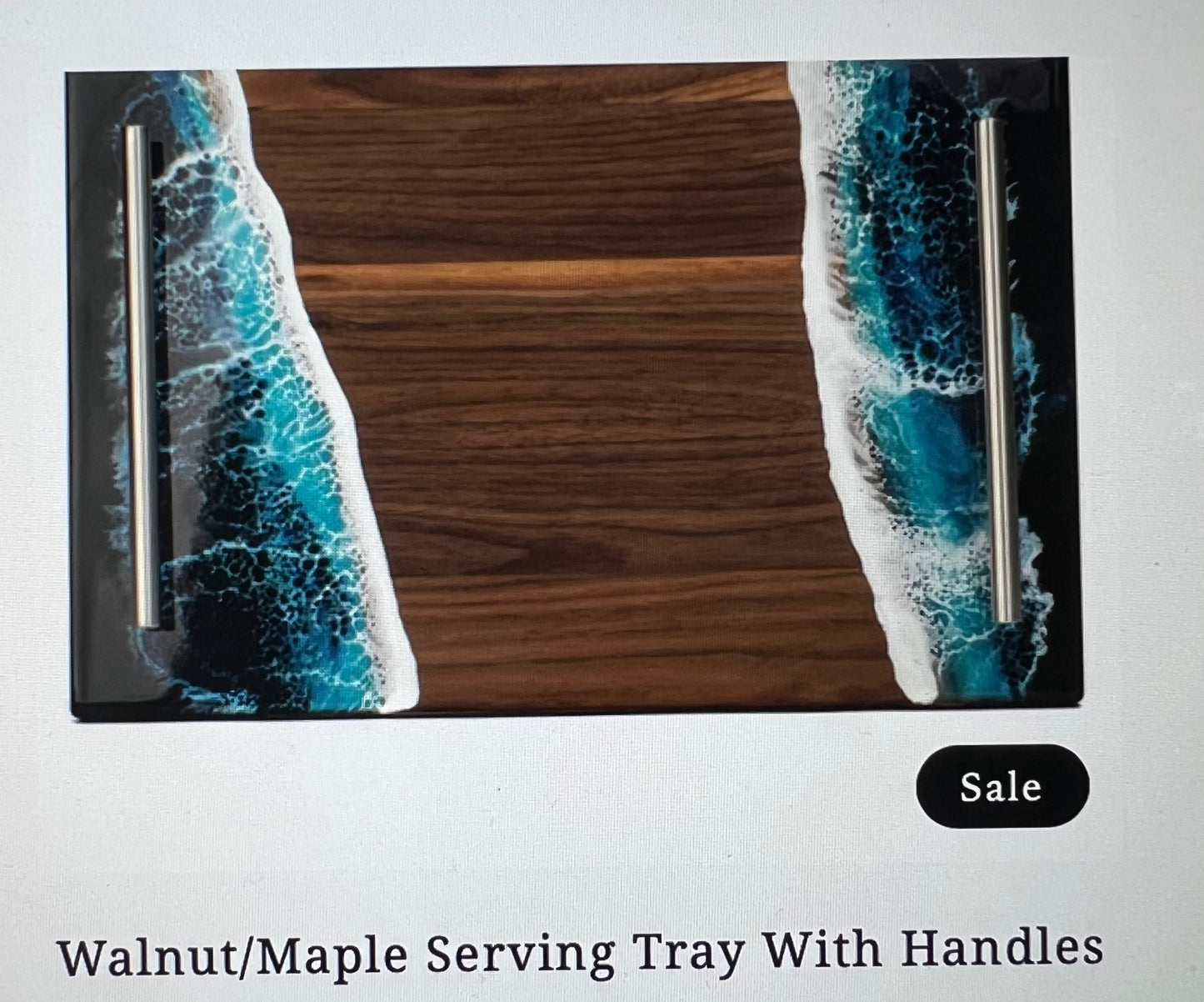 WALNUT TRAY W HANDLES
