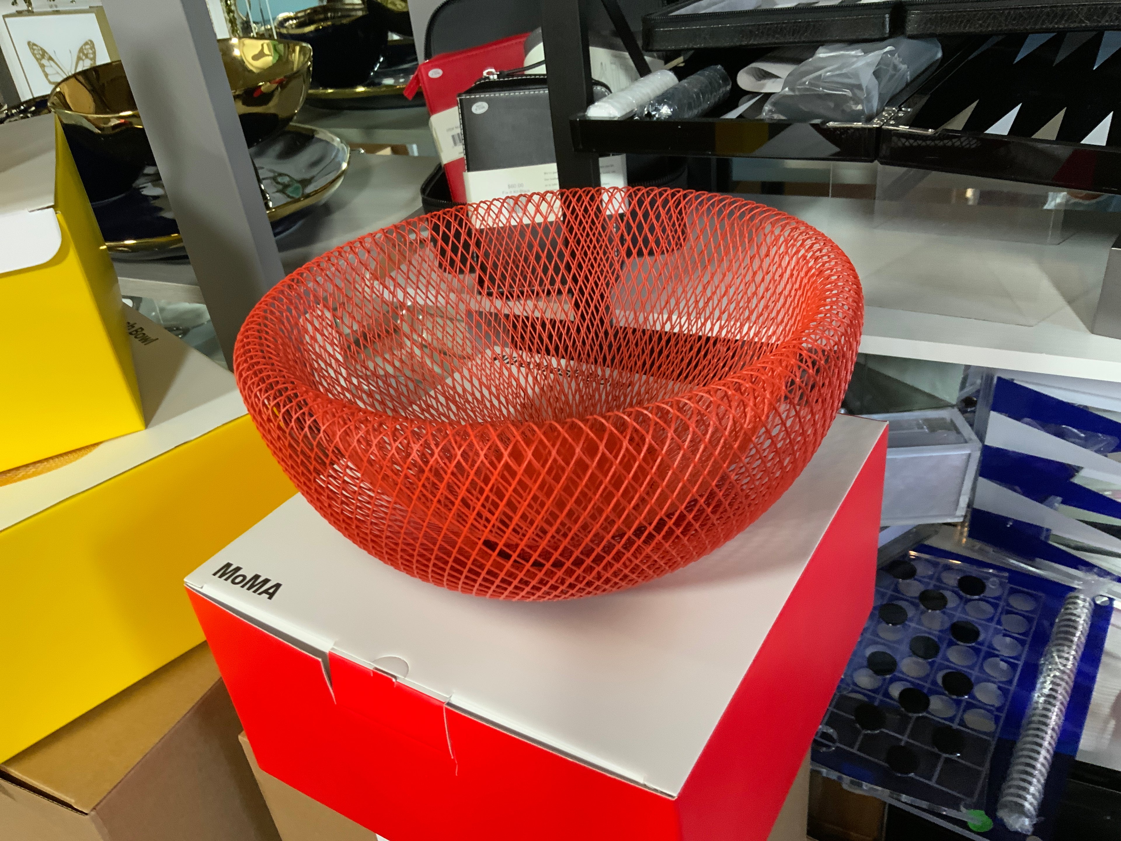 Wire Mesh Bowl Red