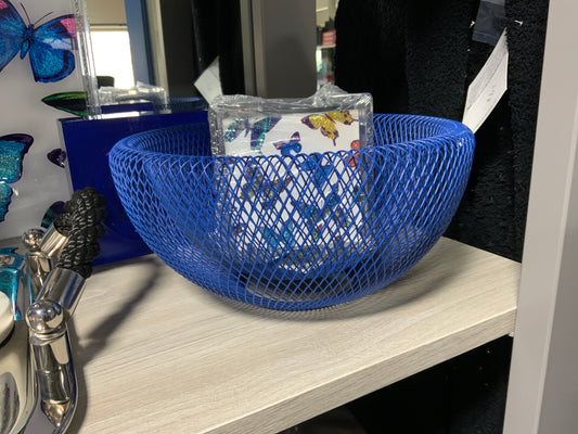 Wire Mesh Bowl Blue