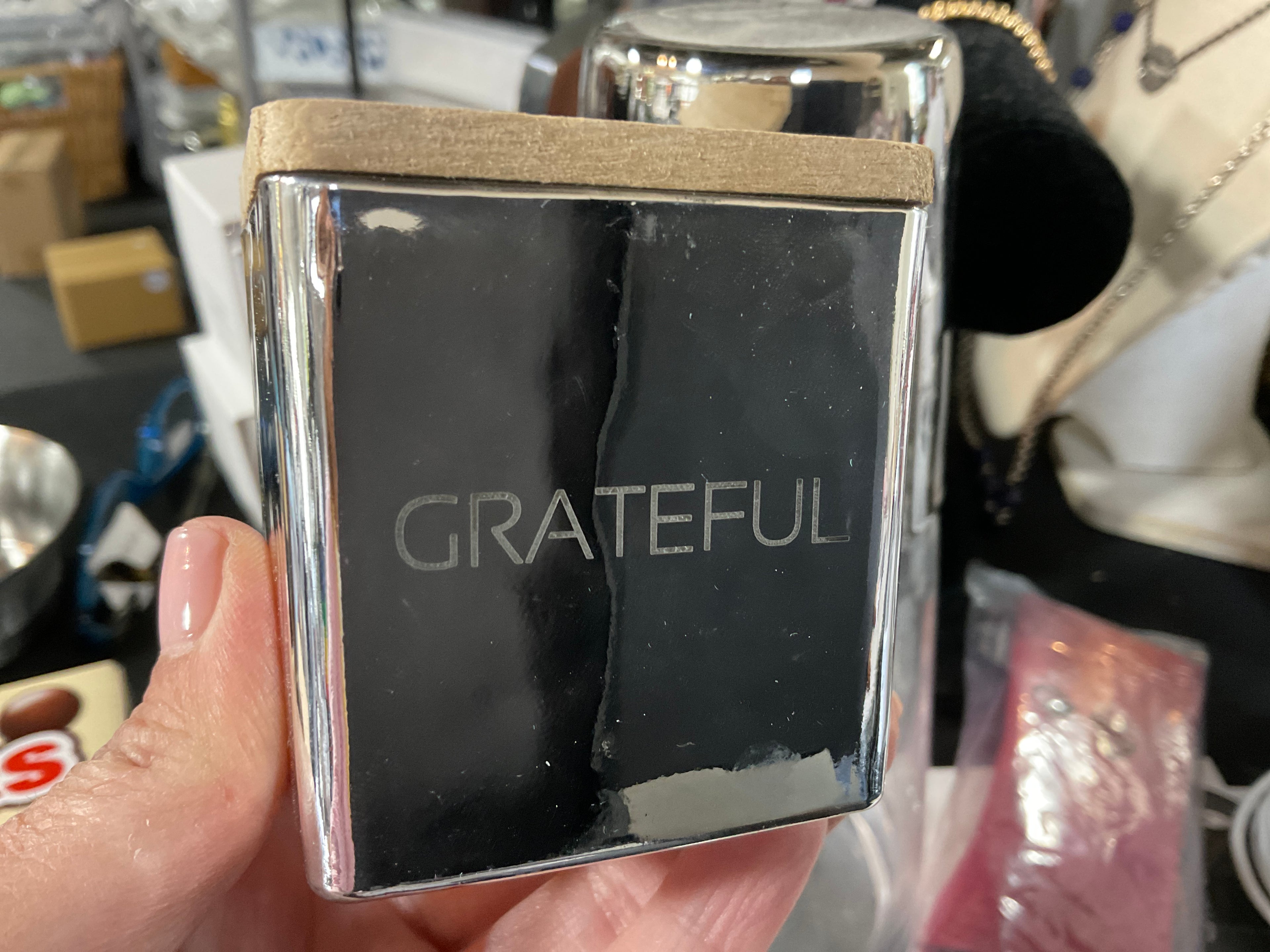 Metallic silver grateful